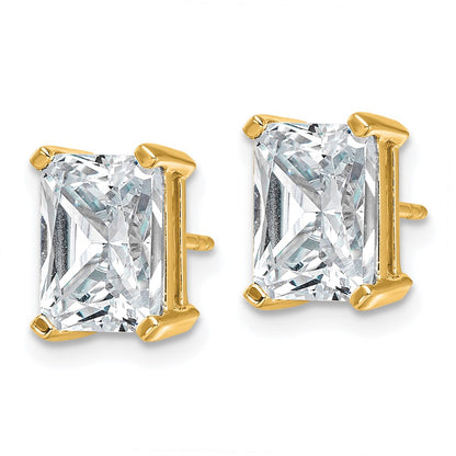 True Origin Lab Grown Diamond VS+ F+ Radiant Four Prong Heavy Weight Complete Stud Earrings