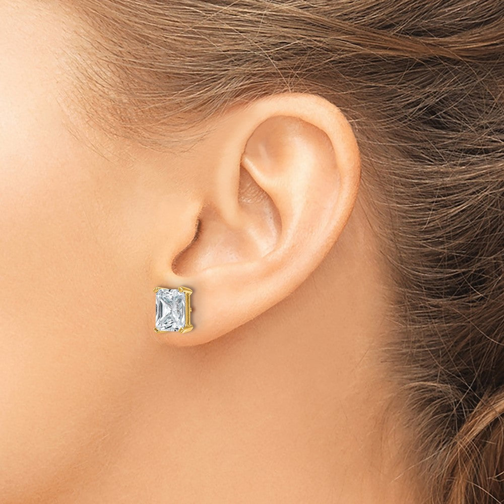 True Origin Lab Grown Diamond VS+ F+ Radiant Four Prong Heavy Weight Complete Stud Earrings