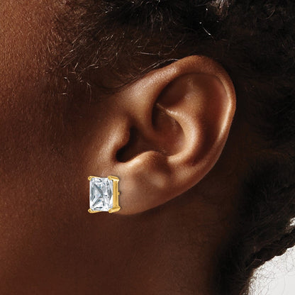 True Origin Lab Grown Diamond VS+ F+ Radiant Four Prong Heavy Weight Complete Stud Earrings