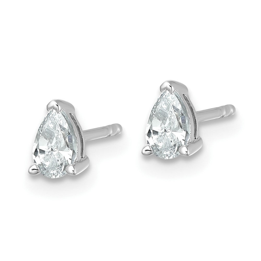 True Origin Lab Grown Diamond VS+ F+ Pear Four Prong Heavy Weight Complete Stud Earrings