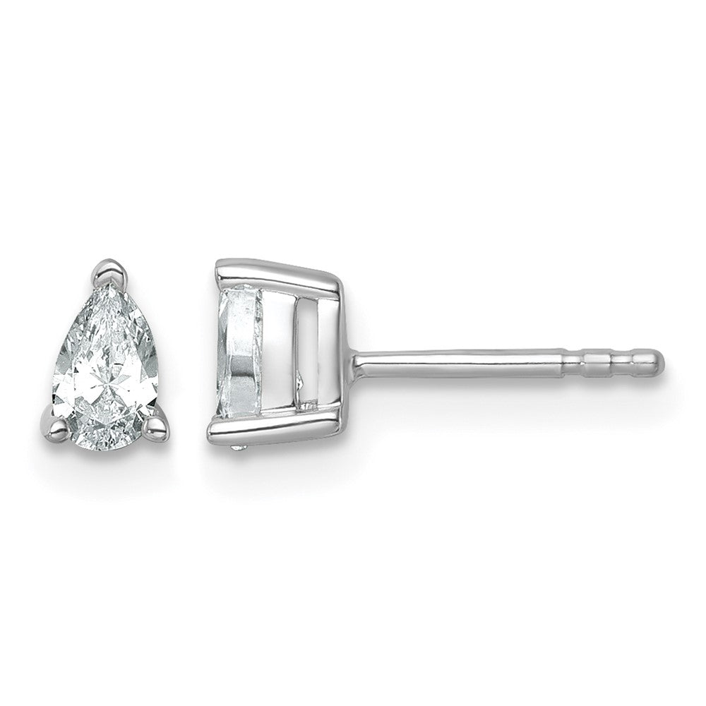 True Origin Lab Grown Diamond VS+ F+ Pear Four Prong Heavy Weight Complete Stud Earrings