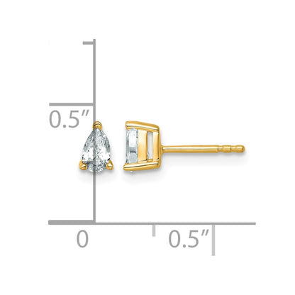 True Origin Lab Grown Diamond VS+ F+ Pear Four Prong Heavy Weight Complete Stud Earrings