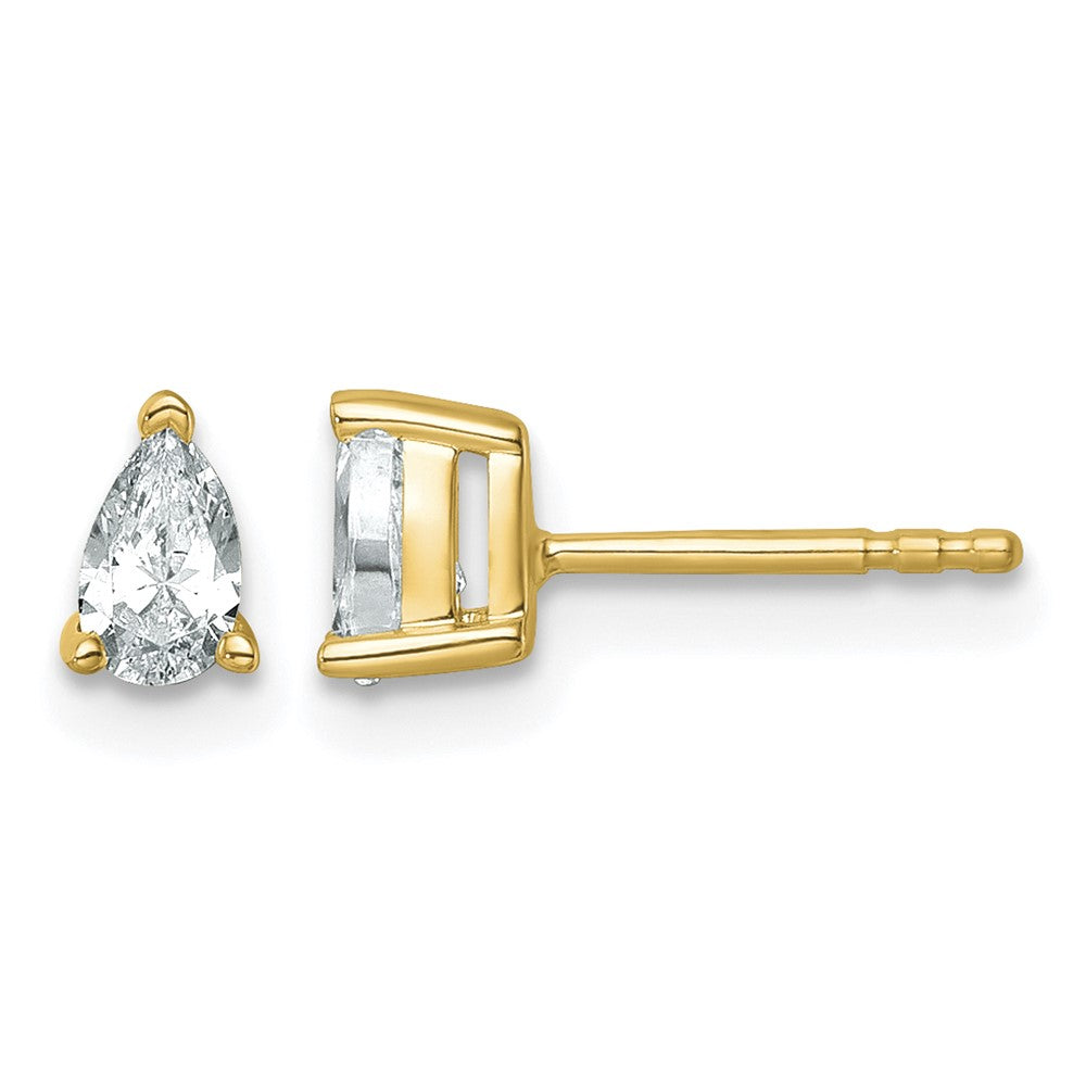 True Origin Lab Grown Diamond VS+ F+ Pear Four Prong Heavy Weight Complete Stud Earrings