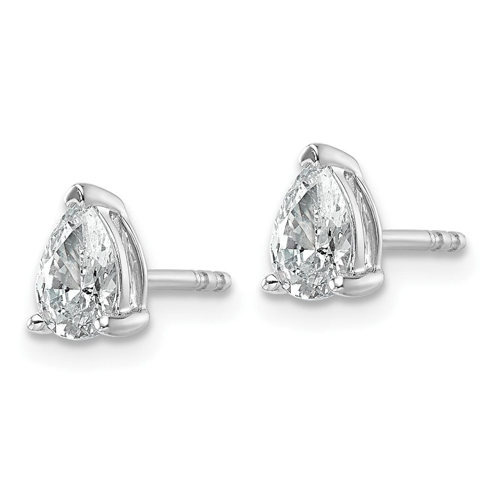 True Origin Lab Grown Diamond VS+ F+ Pear Four Prong Heavy Weight Complete Stud Earrings