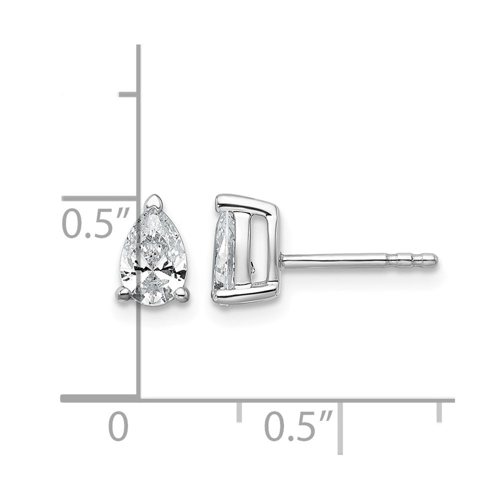 True Origin Lab Grown Diamond VS+ F+ Pear Four Prong Heavy Weight Complete Stud Earrings
