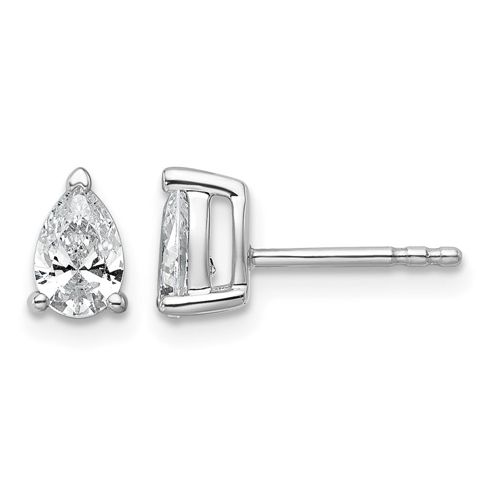 True Origin Lab Grown Diamond VS+ F+ Pear Four Prong Heavy Weight Complete Stud Earrings