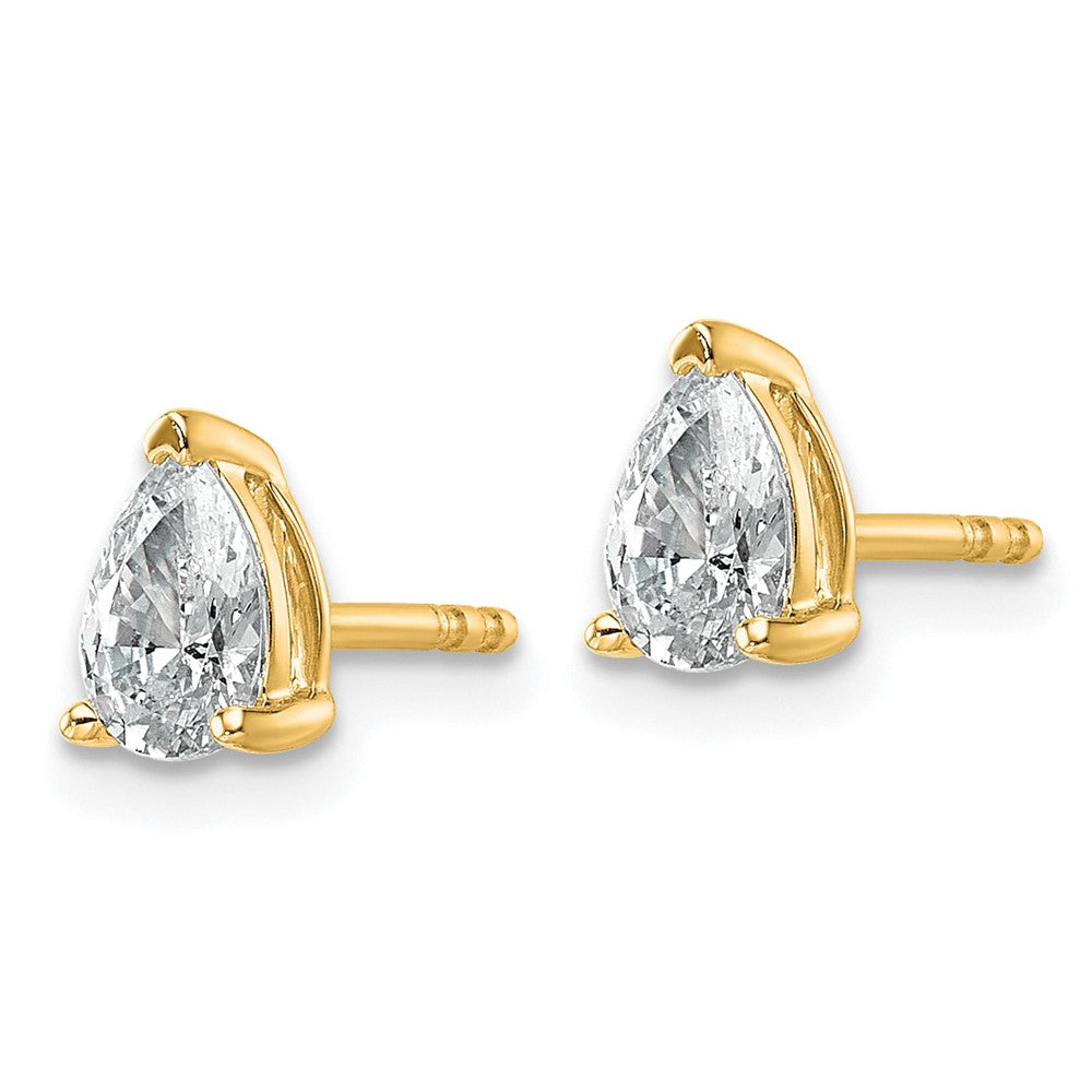 True Origin Lab Grown Diamond VS+ F+ Pear Four Prong Heavy Weight Complete Stud Earrings