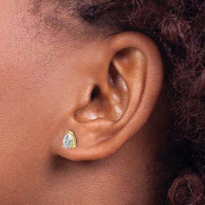True Origin Lab Grown Diamond VS+ F+ Pear Four Prong Heavy Weight Complete Stud Earrings