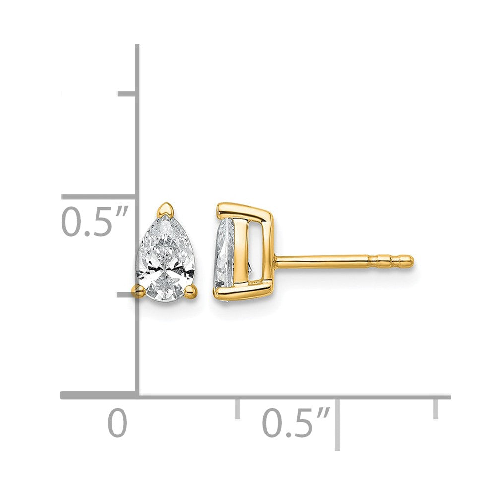 True Origin Lab Grown Diamond VS+ F+ Pear Four Prong Heavy Weight Complete Stud Earrings