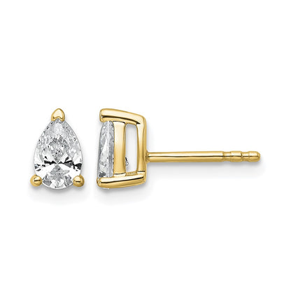 True Origin Lab Grown Diamond VS+ F+ Pear Four Prong Heavy Weight Complete Stud Earrings