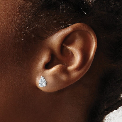 True Origin Lab Grown Diamond VS+ F+ Pear Four Prong Heavy Weight Complete Stud Earrings