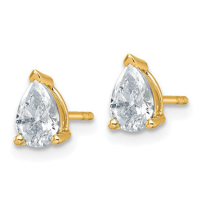 True Origin Lab Grown Diamond VS+ F+ Pear Four Prong Heavy Weight Complete Stud Earrings