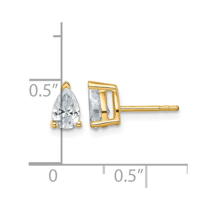 True Origin Lab Grown Diamond VS+ F+ Pear Four Prong Heavy Weight Complete Stud Earrings