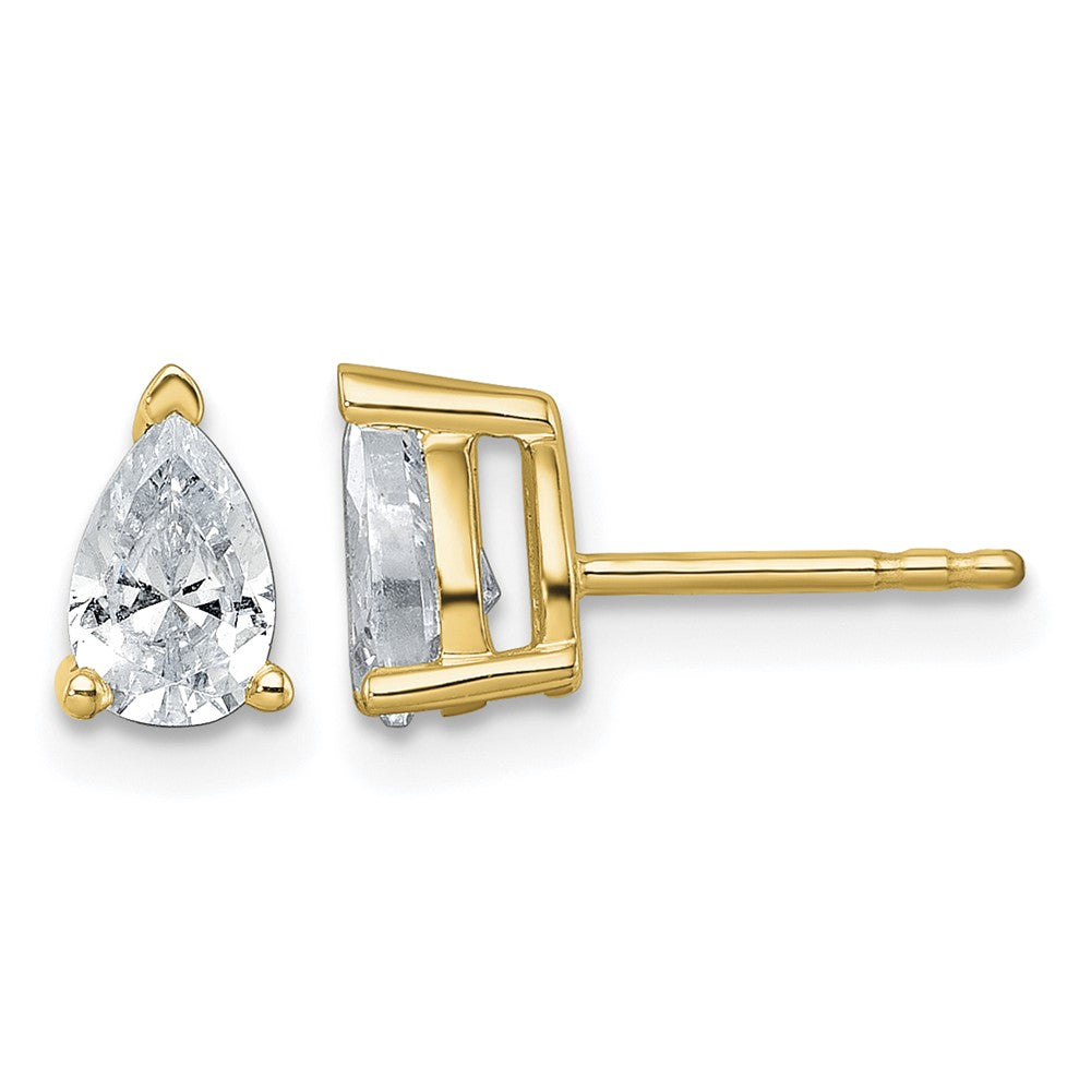True Origin Lab Grown Diamond VS+ F+ Pear Four Prong Heavy Weight Complete Stud Earrings
