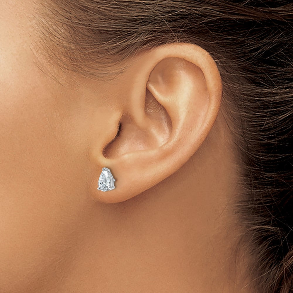 True Origin Lab Grown Diamond VS+ F+ Pear Four Prong Heavy Weight Complete Stud Earrings
