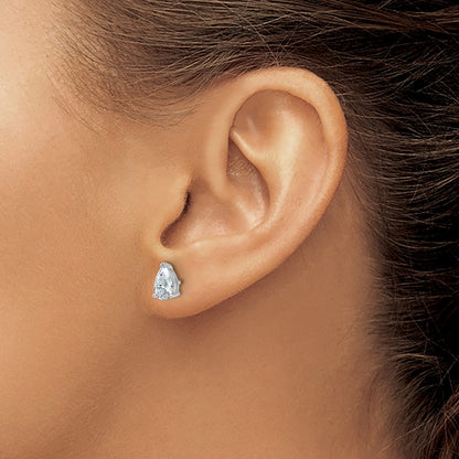 True Origin Lab Grown Diamond VS+ F+ Pear Four Prong Heavy Weight Complete Stud Earrings