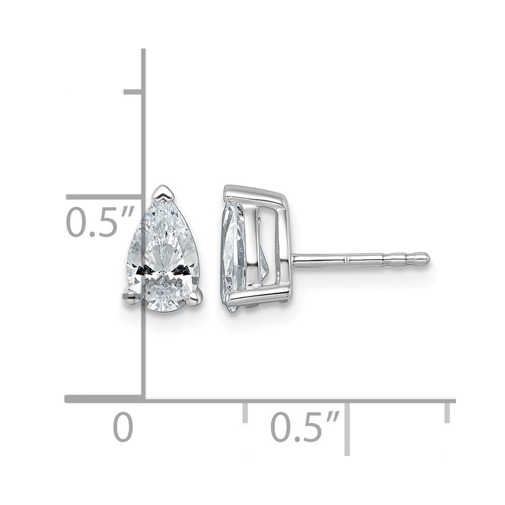 True Origin Lab Grown Diamond VS+ F+ Pear Four Prong Heavy Weight Complete Stud Earrings