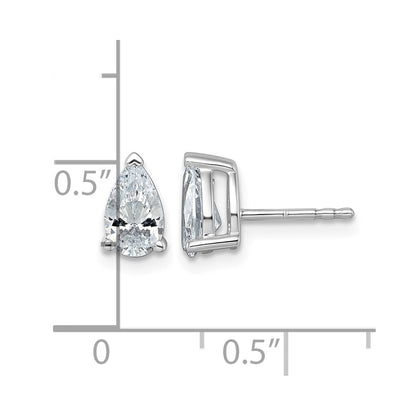 True Origin Lab Grown Diamond VS+ F+ Pear Four Prong Heavy Weight Complete Stud Earrings