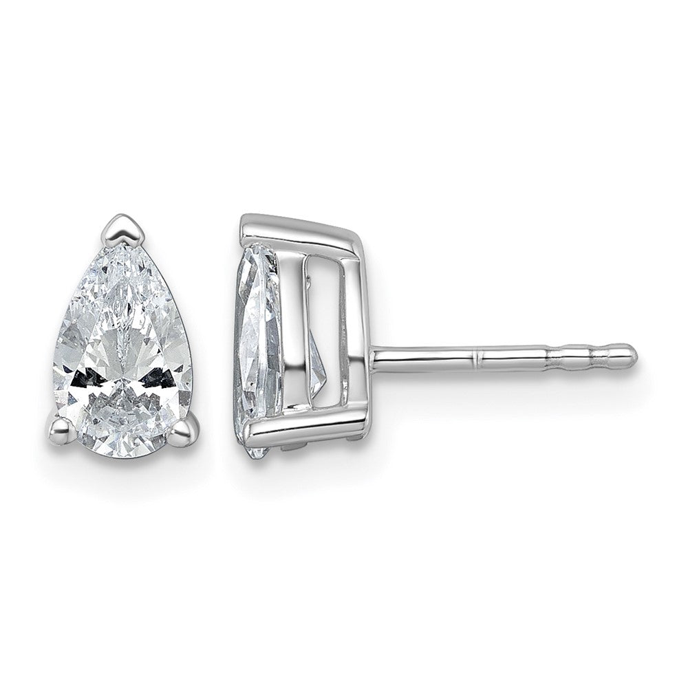 True Origin Lab Grown Diamond VS+ F+ Pear Four Prong Heavy Weight Complete Stud Earrings