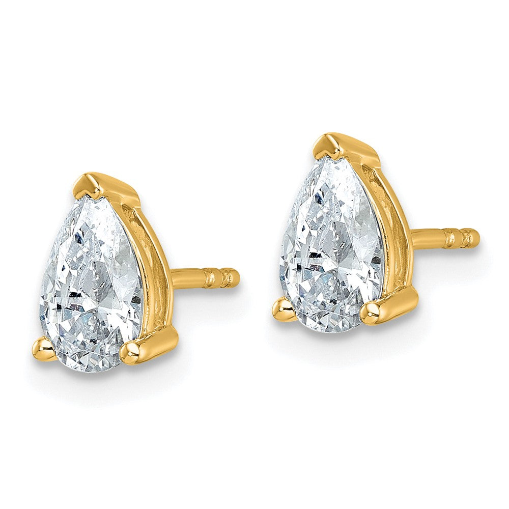 True Origin Lab Grown Diamond VS+ F+ Pear Four Prong Heavy Weight Complete Stud Earrings
