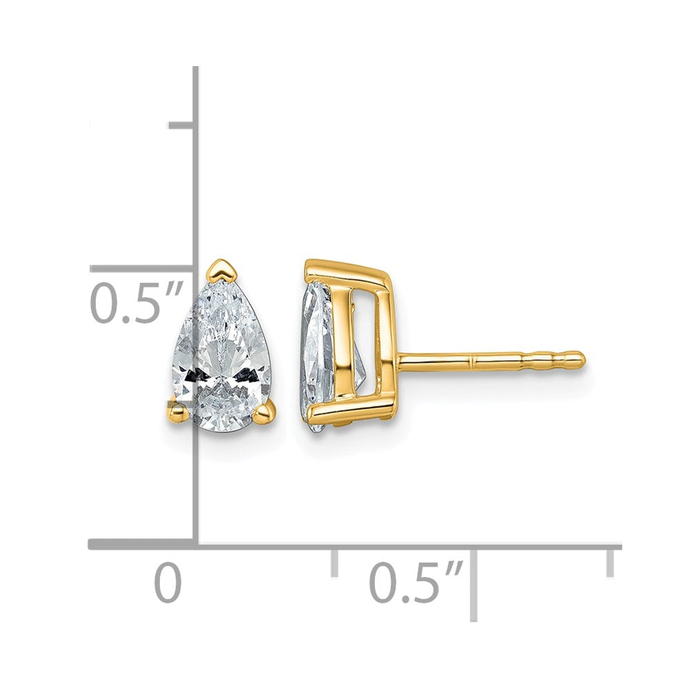 True Origin Lab Grown Diamond VS+ F+ Pear Four Prong Heavy Weight Complete Stud Earrings