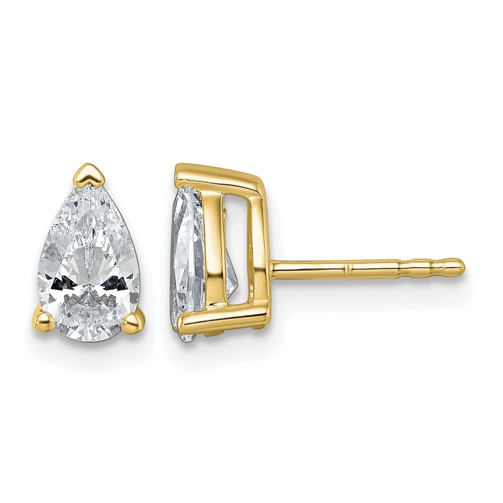 True Origin Lab Grown Diamond VS+ F+ Pear Four Prong Heavy Weight Complete Stud Earrings
