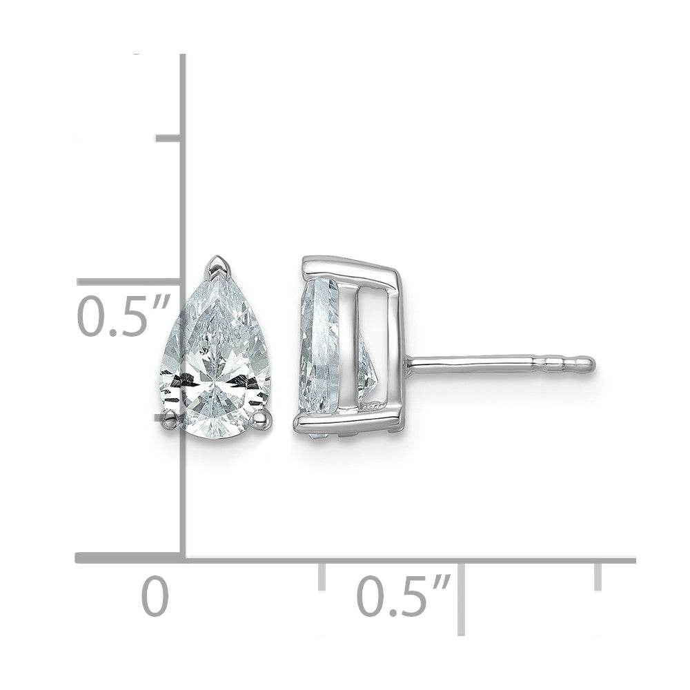 True Origin Lab Grown Diamond VS+ F+ Pear Four Prong Heavy Weight Complete Stud Earrings