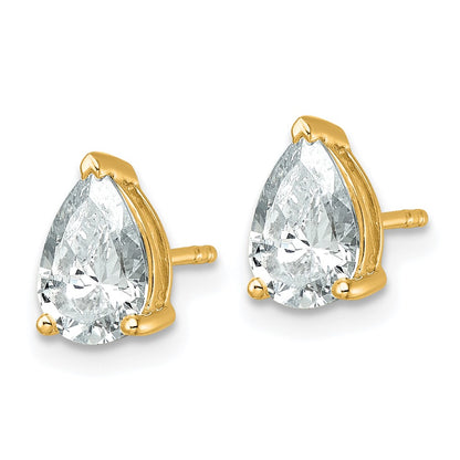 True Origin Lab Grown Diamond VS+ F+ Pear Four Prong Heavy Weight Complete Stud Earrings