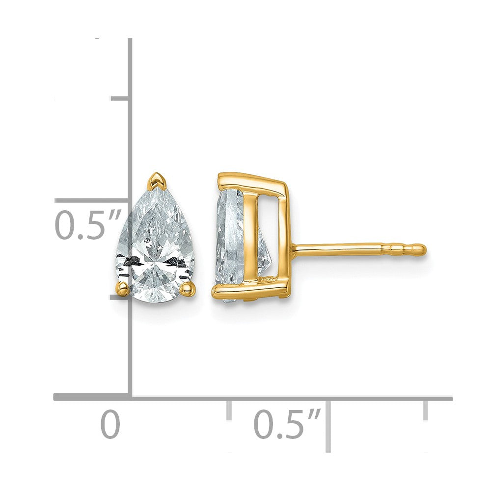 True Origin Lab Grown Diamond VS+ F+ Pear Four Prong Heavy Weight Complete Stud Earrings
