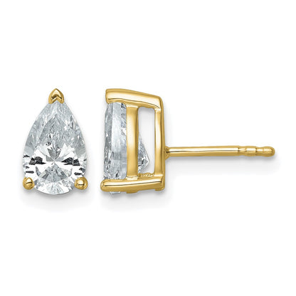 True Origin Lab Grown Diamond VS+ F+ Pear Four Prong Heavy Weight Complete Stud Earrings