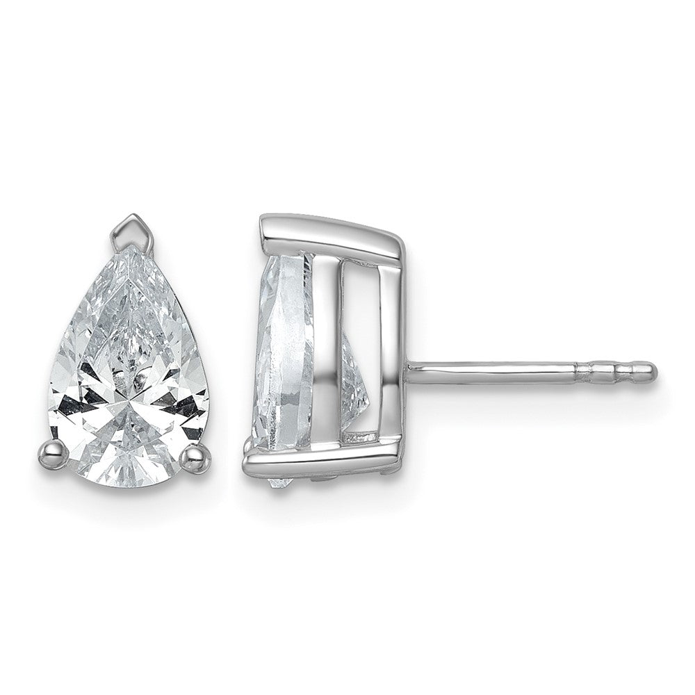 True Origin Lab Grown Diamond VS+ F+ Pear Four Prong Heavy Weight Complete Stud Earrings