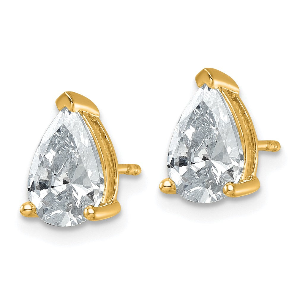 True Origin Lab Grown Diamond VS+ F+ Pear Four Prong Heavy Weight Complete Stud Earrings