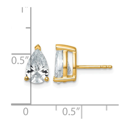 True Origin Lab Grown Diamond VS+ F+ Pear Four Prong Heavy Weight Complete Stud Earrings
