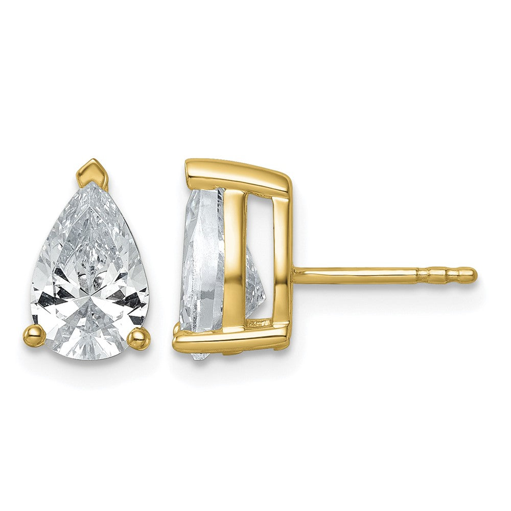 True Origin Lab Grown Diamond VS+ F+ Pear Four Prong Heavy Weight Complete Stud Earrings