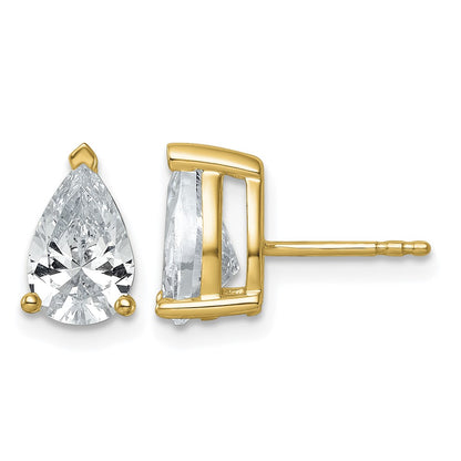 True Origin Lab Grown Diamond VS+ F+ Pear Four Prong Heavy Weight Complete Stud Earrings