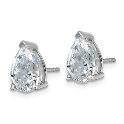True Origin Lab Grown Diamond VS+ F+ Pear Four Prong Heavy Weight Complete Stud Earrings