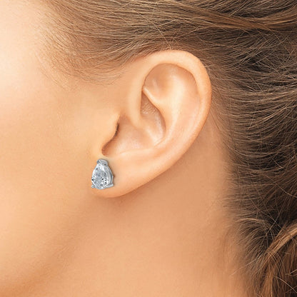 True Origin Lab Grown Diamond VS+ F+ Pear Four Prong Heavy Weight Complete Stud Earrings