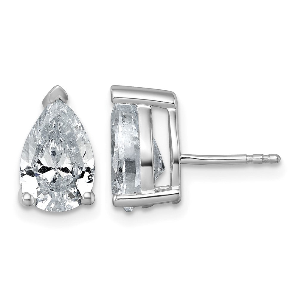 True Origin Lab Grown Diamond VS+ F+ Pear Four Prong Heavy Weight Complete Stud Earrings