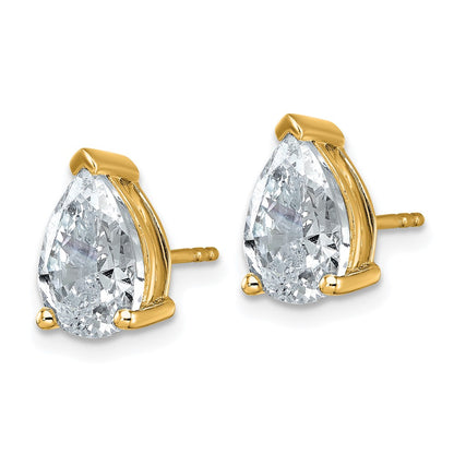 True Origin Lab Grown Diamond VS+ F+ Pear Four Prong Heavy Weight Complete Stud Earrings