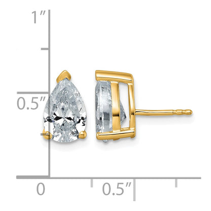 True Origin Lab Grown Diamond VS+ F+ Pear Four Prong Heavy Weight Complete Stud Earrings