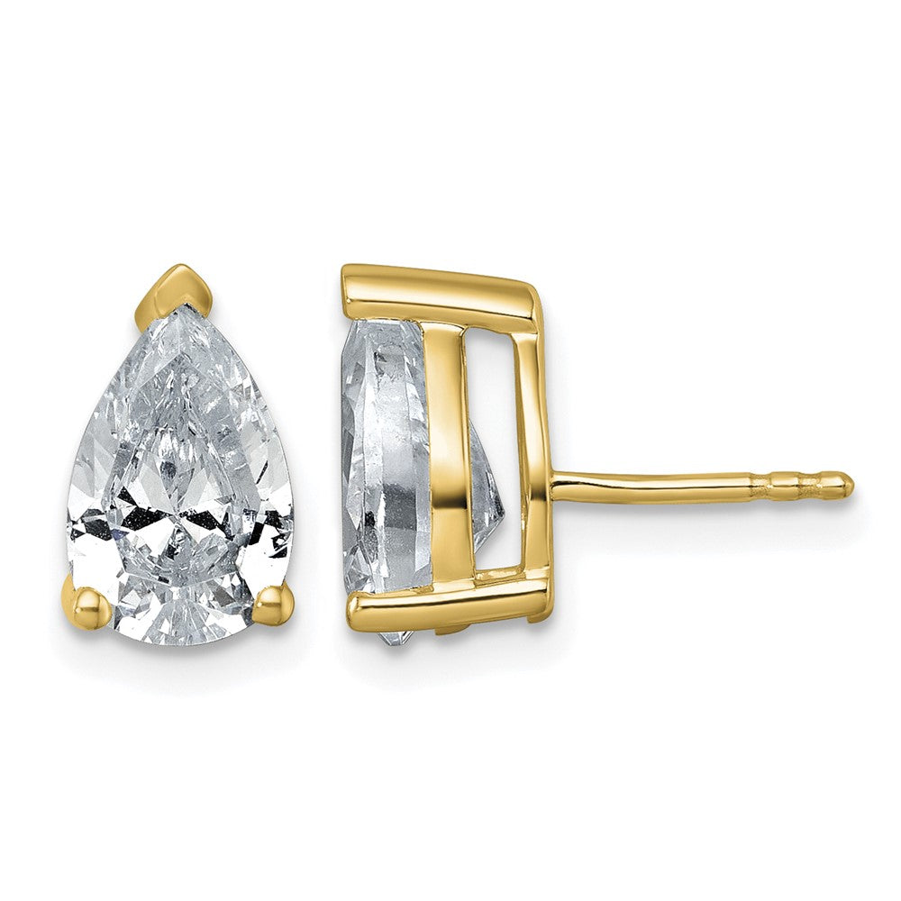 True Origin Lab Grown Diamond VS+ F+ Pear Four Prong Heavy Weight Complete Stud Earrings