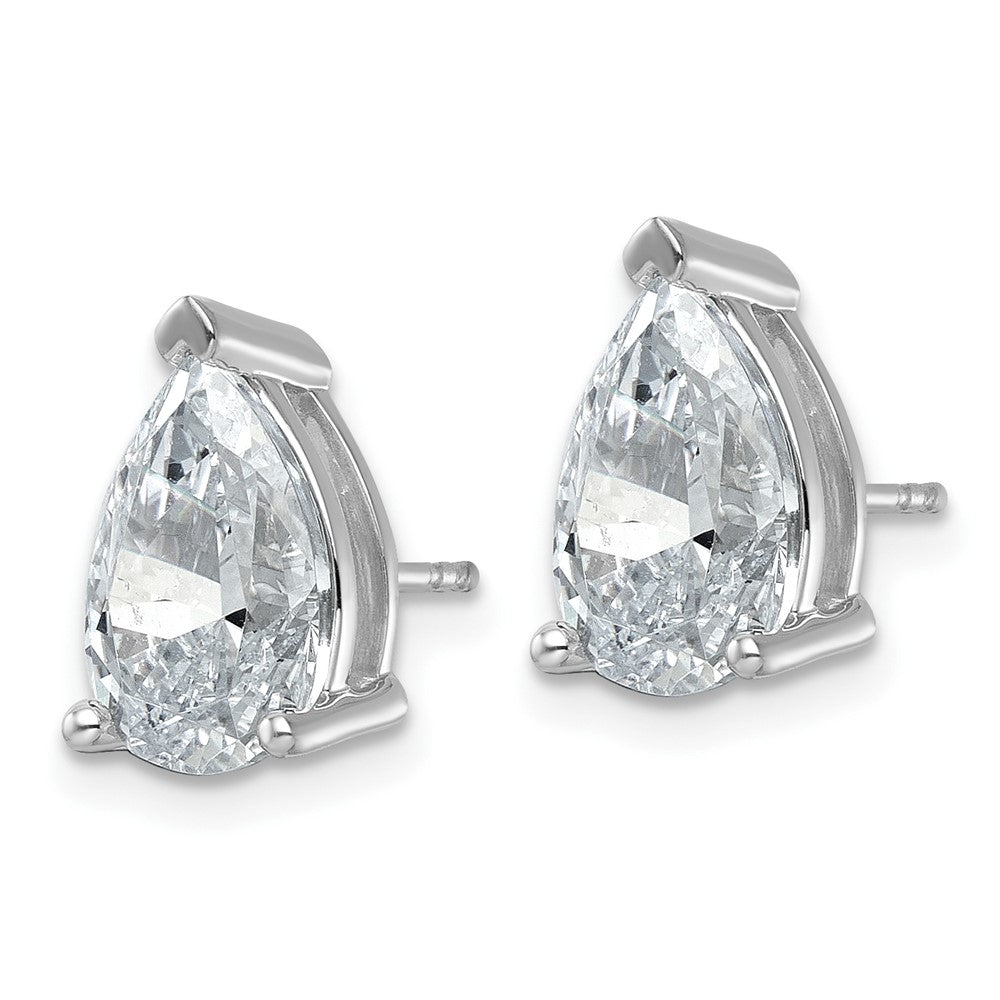 True Origin Lab Grown Diamond VS+ F+ Pear Four Prong Heavy Weight Complete Stud Earrings