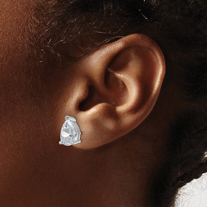 True Origin Lab Grown Diamond VS+ F+ Pear Four Prong Heavy Weight Complete Stud Earrings