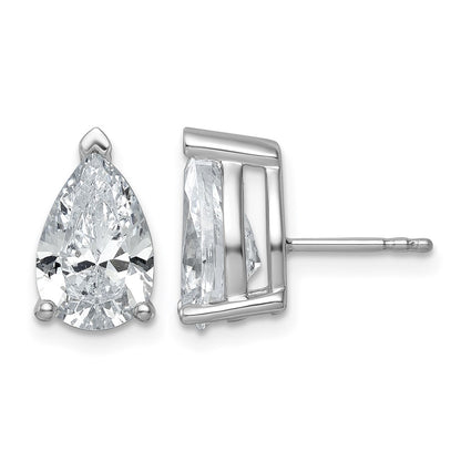 True Origin Lab Grown Diamond VS+ F+ Pear Four Prong Heavy Weight Complete Stud Earrings