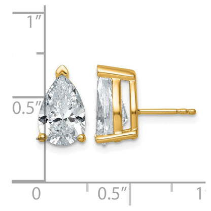 True Origin Lab Grown Diamond VS+ F+ Pear Four Prong Heavy Weight Complete Stud Earrings