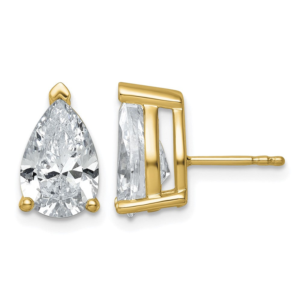 True Origin Lab Grown Diamond VS+ F+ Pear Four Prong Heavy Weight Complete Stud Earrings