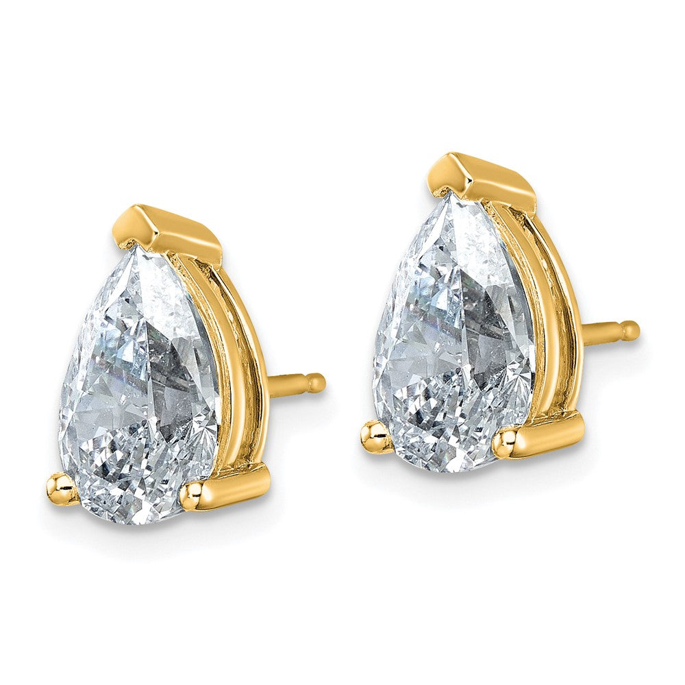 True Origin Lab Grown Diamond VS+ F+ Pear Four Prong Heavy Weight Complete Stud Earrings