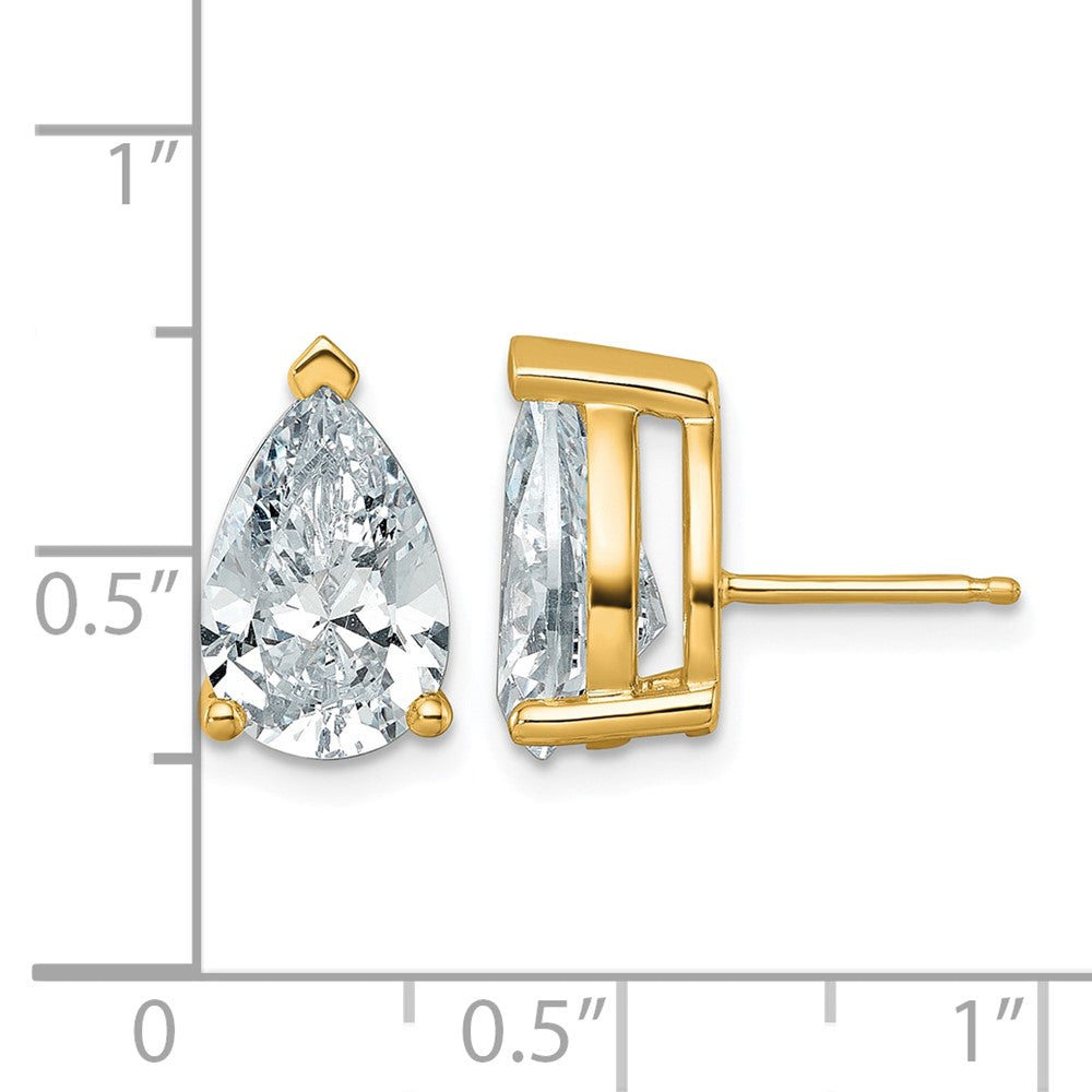 True Origin Lab Grown Diamond VS+ F+ Pear Four Prong Heavy Weight Complete Stud Earrings