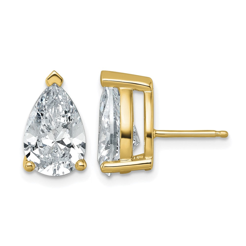 True Origin Lab Grown Diamond VS+ F+ Pear Four Prong Heavy Weight Complete Stud Earrings