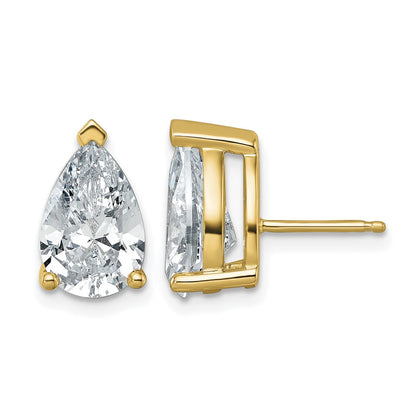 True Origin Lab Grown Diamond VS+ F+ Pear Four Prong Heavy Weight Complete Stud Earrings